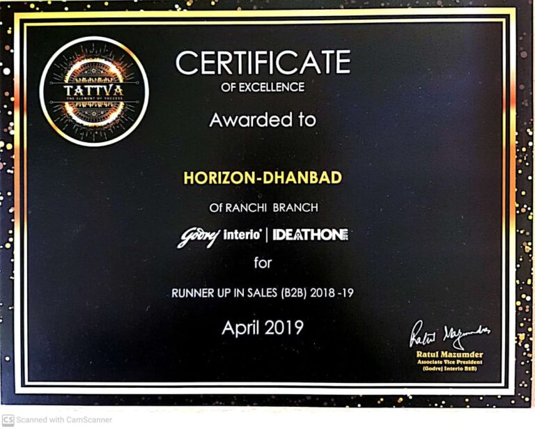 Certificate of Excellence B2B 2019